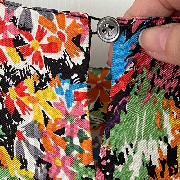 See by Chloe Multi Floral 100% Silk Dress Flutter Sleeve Vibrant Cottagecore US8 - Picture 9 of 14
